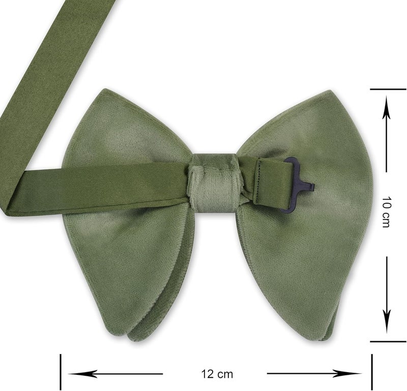 Branduce Velvet Bow Ties for Men Oversize Pre-tie Bowtie Tuxedo Bowties for Wedding - Image 4